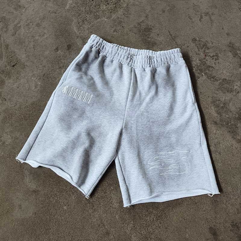 custom summer casual wear embroidery cotton shorts wholesale