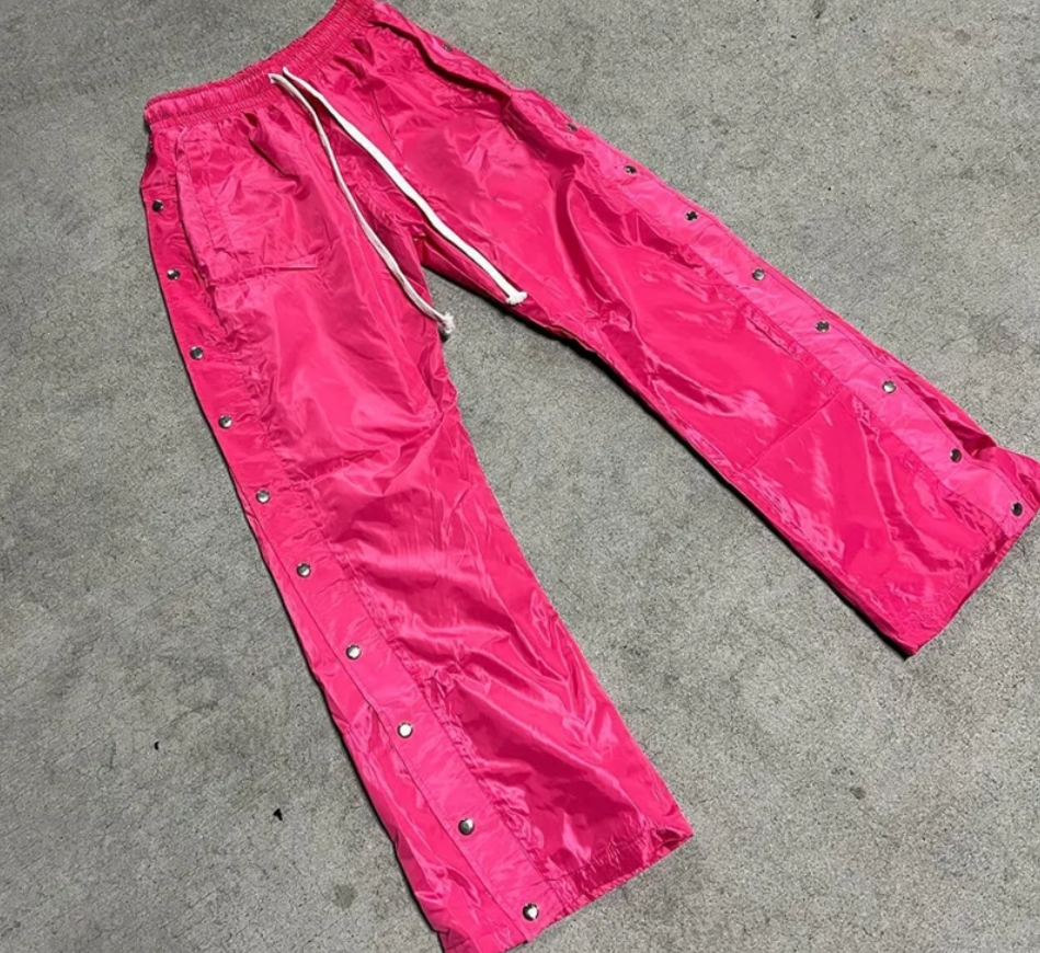 china Manufacturers Custom Button WindBreaker Polyester Joggers Sweatpants