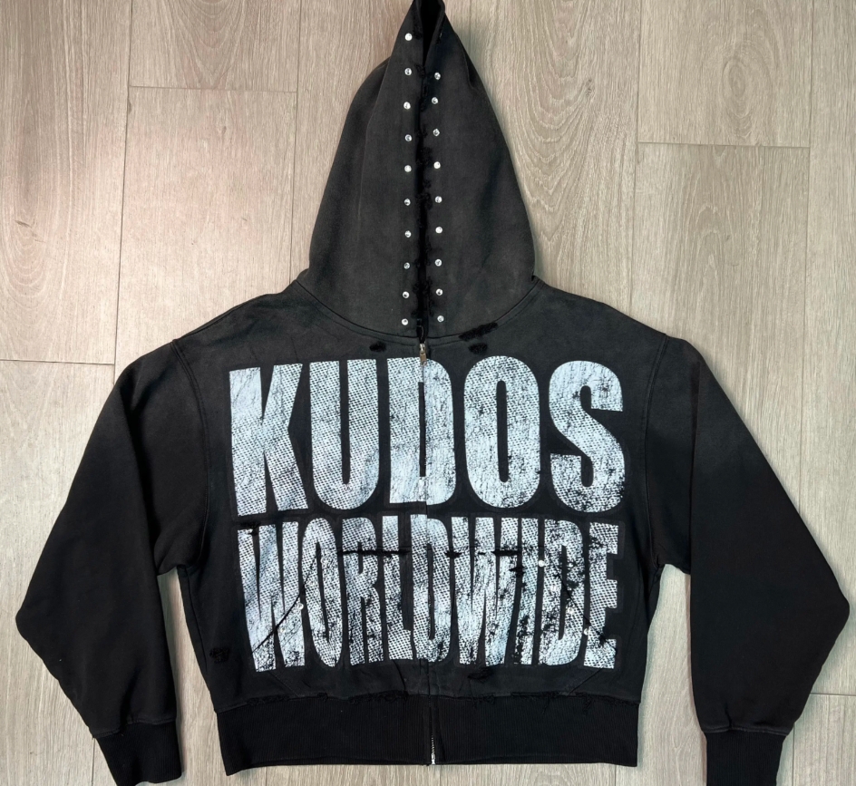 DTG printed cropped distressed ripped zip up hoodie wholesale