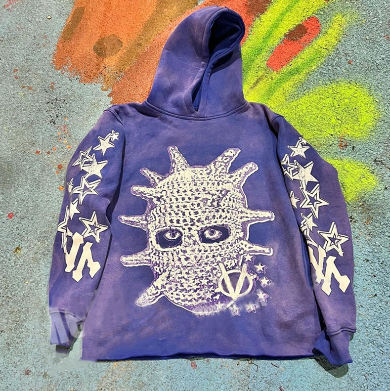 Custom Screen Printing Streetwear Cropped Stone Acid Wash Hoodie Men
