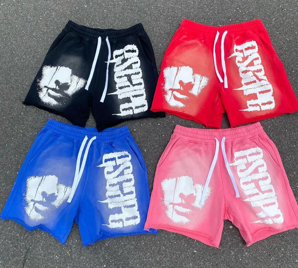 china clothing manufacturer Wash Vintage Raw Hem Cut Sweat Shorts Wholesale