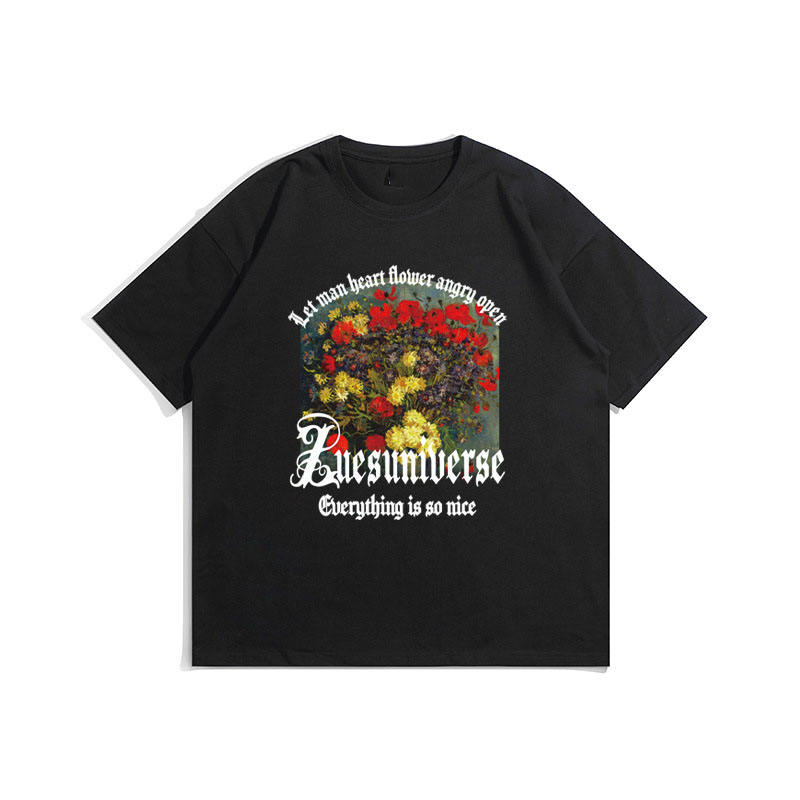dtg Print Washed Retro Short Sleeved Loose Fitting T-Shirt wholesale