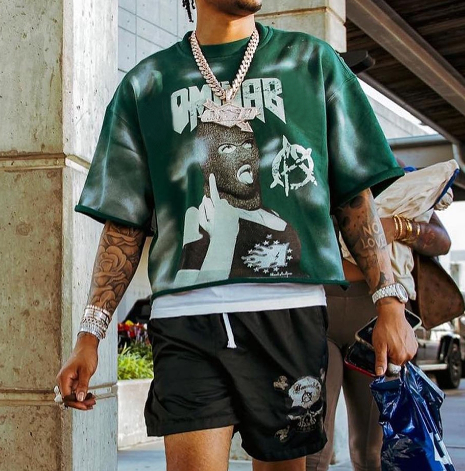 custom Cotton Dtg Printing T Shirt Graphic Tee Cropped Boxy T Shirt Men