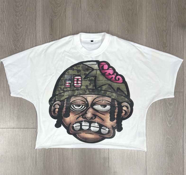 china manufacture wholesale dtg print heavyweight Cropped Boxy Fit Shirt Men