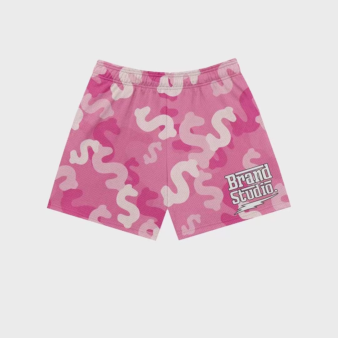 Summer 5 Inch Inseam pink Mesh Shorts Blank Men's basketball Shorts wholesale
