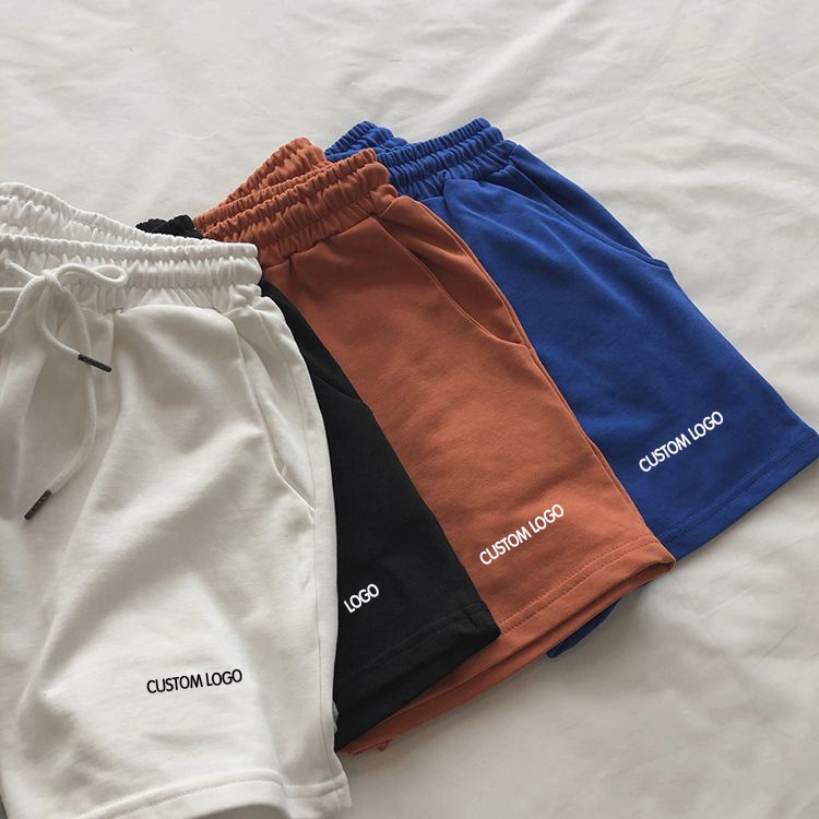 French Terry Fitness Running Breathable Custom Shorts Sweat Cotton Shorts