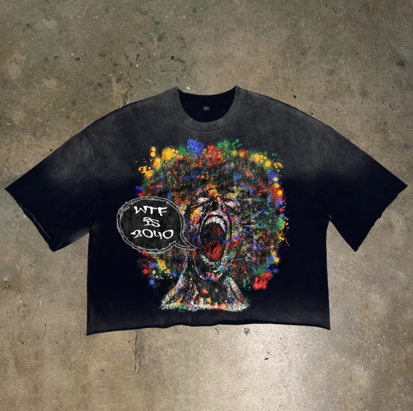 Cropped Boxy T-Shirt for Men Raw Hem DTG Printing tee wholesale